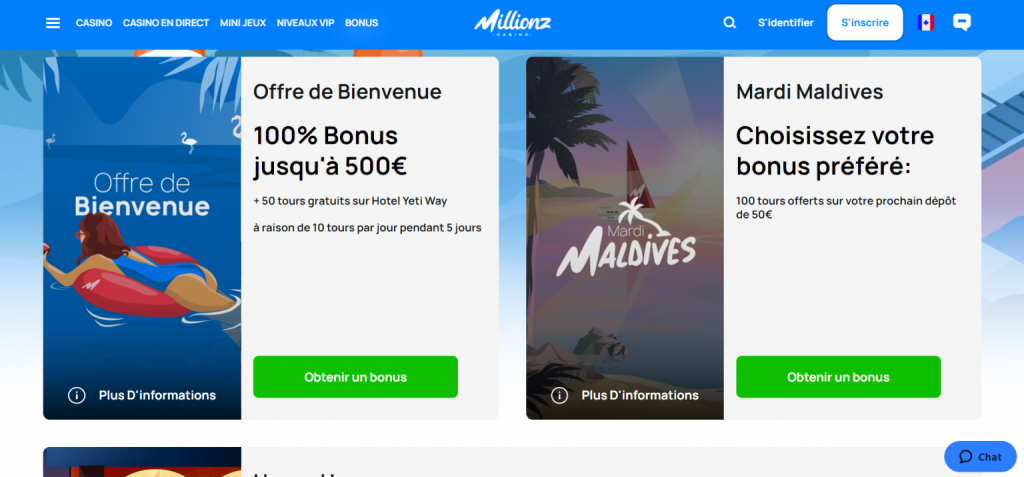 Millionz Casino bonus